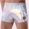 MenSexyWear Short brillant Fakiz Gris argenté
